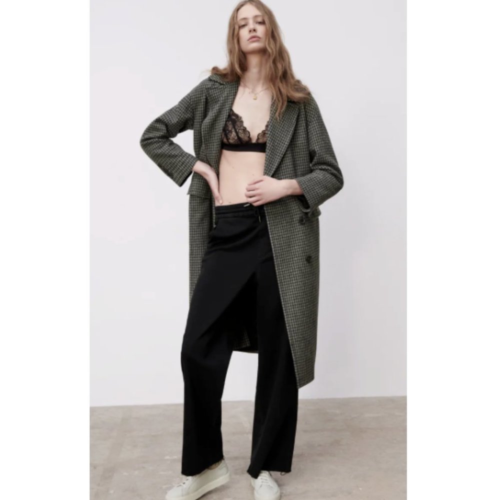 ZARA NWT WOMEN WOOL BLEND OVERSIZED LONG COAT